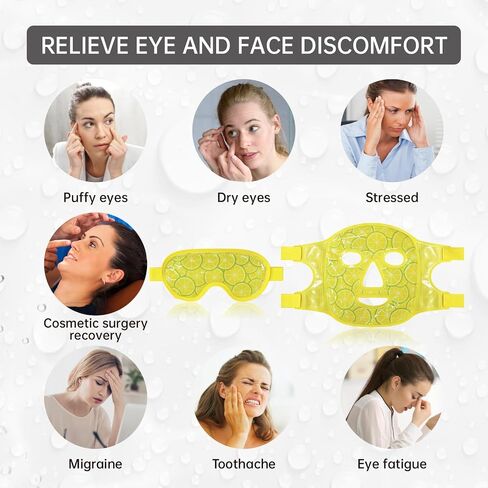 Znöcuetöd Face Eye Mask Pack لتقليل الانتفاخ ، والأكياس تحت العيون ، والدوائر المظلمة المنتفخة ، والصداع النصفي ، وحزمة ساخنة/باردة مع دعم أفخم ناعم (الأخضر #43) in Kuwait