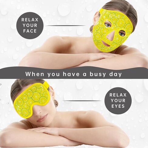 Znöcuetöd Face Eye Mask Pack لتقليل الانتفاخ ، والأكياس تحت العيون ، والدوائر المظلمة المنتفخة ، والصداع النصفي ، وحزمة ساخنة/باردة مع دعم أفخم ناعم (الأخضر #43) in Kuwait