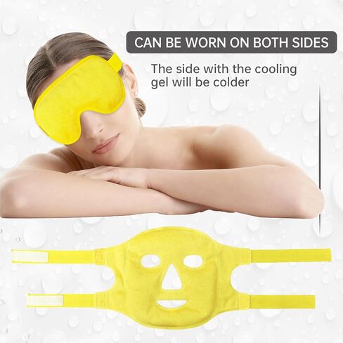 Znöcuetöd Face Eye Mask Pack لتقليل الانتفاخ ، والأكياس تحت العيون ، والدوائر المظلمة المنتفخة ، والصداع النصفي ، وحزمة ساخنة/باردة مع دعم أفخم ناعم (الأخضر #43) in Kuwait