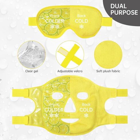 Znöcuetöd Face Eye Mask Pack لتقليل الانتفاخ ، والأكياس تحت العيون ، والدوائر المظلمة المنتفخة ، والصداع النصفي ، وحزمة ساخنة/باردة مع دعم أفخم ناعم (الأخضر #43) in Kuwait