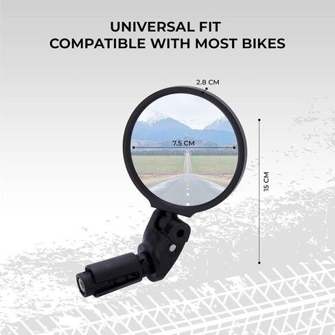 مرايا الدراجة لـ Ebike 1 PC مع مفتاح L ، وزجاج محدب HD المقاوم للخدش المضاد للخدش مع مقود مقود قابل للتعديل وقابل للتدوير ، ومرآة الرؤية الخلفية HD لـ Ebike ، و Scooter ، و Motorcycle in Kuwait
