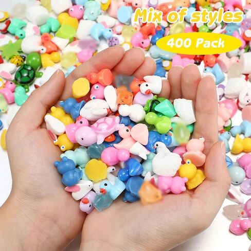Barydat 400 Pcs Mini Resin Animals Figures Bulk for Pranks Hide Crafts Resin Miniature Toys Garden Accessories Mini Stuff for Valentine's Day Party Favors Garden Decoration (Farm) in Saudi Arabia