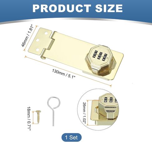 MECCANIXITY Password Rotary Hasp Locks, Mechanical Cabinet Combination Latch Locks 5" Security Keyless Rotary Hasp Latch Lock No Drilling for Shed Door Sliding Closet Bathroom Outdoor Grey in Saudi Arabia