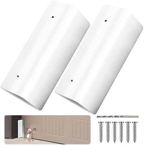 2 PCS DARAGE DOOR MOUSE GUARD - GARAGE DOOR SEAL SEAL SEAL مقاوم للصدأ - كتل التثبيت لمرة واحدة الفئران/الثعابين/الأوراق/الرطوبة - الخدمة الثقيلة للاستخدام السكني والتجاري in Kuwait