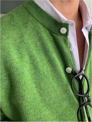 Floerns Men's Solid Long Sleeve Button Front V Neck Knitwear Cardigan Sweater in Saudi Arabia