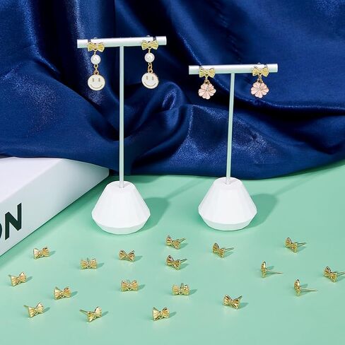 DICOSMETIC 50Pcs Bowknot Stud Earring Findings Light Gold Alloy Bow Tie Studs Earring Posts Stainless Steel Steel Pin 80Pcs Plastic Ear Nuts for DIY Earring Jewelry Making in Kuwait