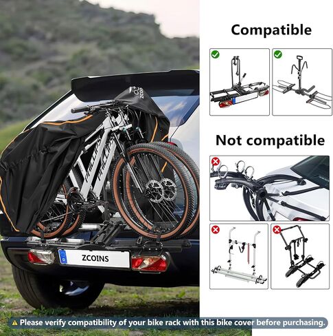 On-Rack Waterproof Bike Cover for 2 Bikes with Lock Holes– Heavy-Duty 600D Reinforced Fabric, Tear-Resistant and Abrasion-Proof, for Transport and Outdoor Storage, Includes Storage Bag in Kuwait