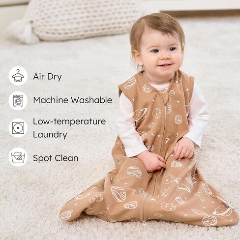 Baby Sleep Sack 12-18 Months, 2.5 TOG Cotton Winter Baby Wearable Blanket with 2-Way Zipper, Warm Soft Sleeping Bag for Toddler Boy Girl, Large Dinosaur in Saudi Arabia