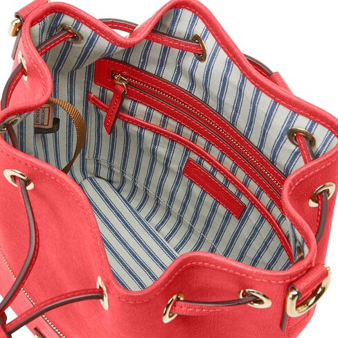 Dooney & Bourke Handbags for Women, Saffiano Drawstring Leather Bucket Bag with Wide Shoulder Strap in Saudi Arabia