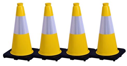 8 حزمة 12 '' Green PVC Traffic Conses Construction Construction المخاريط ذات القاعدة السوداء وأقماع السلامة في الشريط العاكس لمواقف السيارات مناطق بناء الممرات ومراقبة حركة المرور in Kuwait