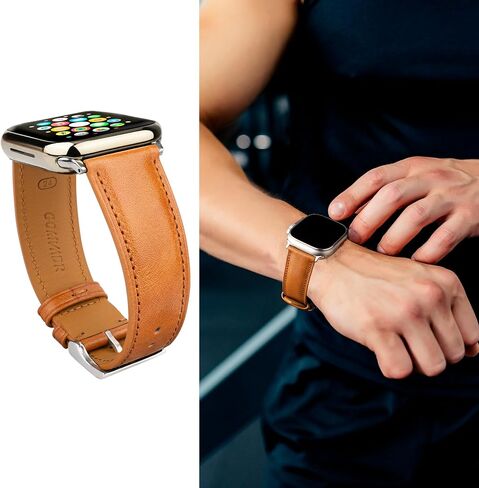 أشرطة جلدية متوافقة مع Apple Watch Band 42mm 44mm 45mm 49mm ultra ، حزام جلدي بديل للرجال Iwatch Ultra 2/1 10 9 8 7 6 5 4 3 2 1 in Kuwait