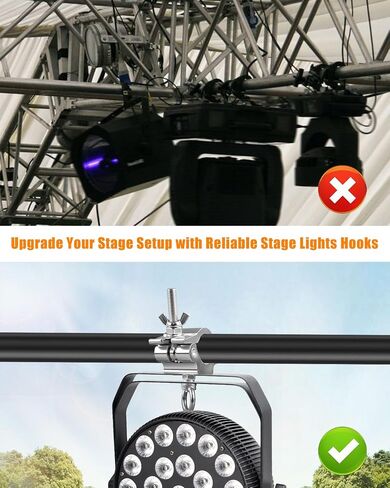 6 Pcs Stage Truss Clamp, Wider Aluminum Alloy Lights Hooks for LED Video Wall Display O-Clamp Stage Lights Mounting 40-52mm OD in Kuwait