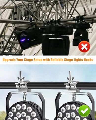 6 Pcs Stage Truss Clamp, Wider Aluminum Alloy Lights Hooks for LED Video Wall Display O-Clamp Stage Lights Mounting 40-52mm OD in Kuwait