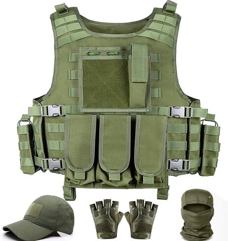 سترة تكتيكية للرجال، سترة Airsoft، سترة سوداء وغطاء معدات حماية، معدات Airsoft التكتيكية in Kuwait