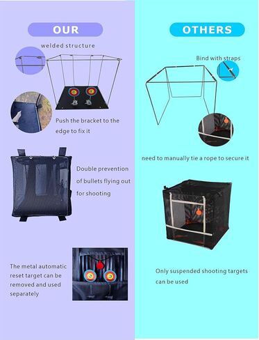 هدف Airsoft مع قطعتين من هدف إعادة الضبط التلقائي المعدني بالكامل لإطلاق مسدس Airsoft كريات BB للاستخدام الداخلي والخارجي in Kuwait