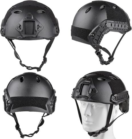 Airsoft Helmet and Mask Fast Base Jump Helmet PJ Style Airsoft Helmets Tactical Full face mask with Detachable and Adjustable Goggles in Saudi Arabia