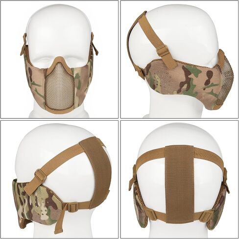 خوذة Airsoft، خوذة تكتيكية سوداء، شبكة قناع Airsoft، قناع بالاكلافا مرن، نظارات Airsoft مضادة للضباب، حماية تكتيكية كاملة للوجه، ملحقات Airsoft، معدات عسكرية in Kuwait