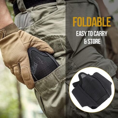 OneTigris 6" Foldable Half Face Airsoft Mesh Mask with Ear Protection, Military Tactical Lower Face Protective Mask in Saudi Arabia