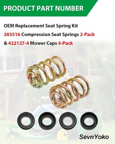 283516 Compression Seat Springs 2-Pack - Compatible with John Deere & Grasshopper Lawn Mowers - OEM Replacement Seat Spring Kit in Kuwait