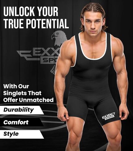 Exxact Sports Men's Wrestling Singlet, High Performance Powerlifting Singlet Wrestling Singlets for Men in Saudi Arabia