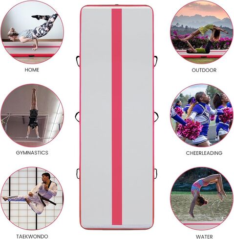 Tuxedo Sailor Inflatable Gymnastics Tumbling Mat Tumble Track Thickness Floor Mat With Electric Air Pump for Gymnastics/Training/Home/Cheerleading/Water/Gym/Yoga in Kuwait
