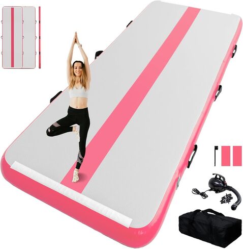 Tuxedo Sailor Inflatable Gymnastics Tumbling Mat Tumble Track Thickness Floor Mat With Electric Air Pump for Gymnastics/Training/Home/Cheerleading/Water/Gym/Yoga in Kuwait