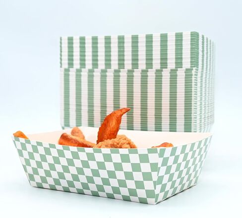 No Folding Required 50 Pcs 2lb Gingham Party Supplies Disposable Paper Food Trays for Shower Wedding Tea Party Supplies Nacho Snack (Red) in Kuwait