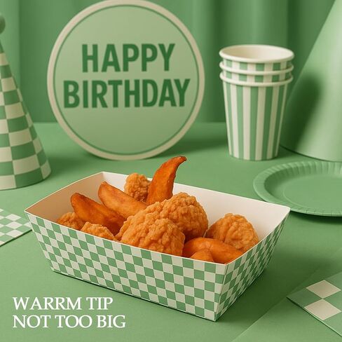 No Folding Required 50 Pcs 2lb Gingham Party Supplies Disposable Paper Food Trays for Shower Wedding Tea Party Supplies Nacho Snack (Red) in Kuwait