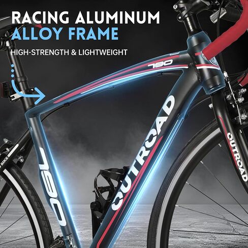 Road Bike 14-21Speed 700C Wheel with Light Aluminum Alloy Frame Commuter Bicycle with Dual Disc/V Brakes for Women and Men Black,White,Blue,Red in Kuwait
