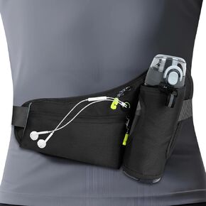 running water bottle belt， With water bottle holder,Hiking Fanny Pack for Phone and Wallet,Adjustable Sports Waist Pack,Running Bag,Suitable for marathon, running, cycling, walking gear (black) in Saudi Arabia
