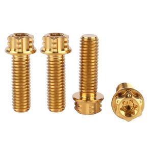 4pcs Titanium Bolt Flange Torx Head M8 M10 x 20 25mm 30mm برغي المسمار لتعديلات سيارة الدراجات النارية (قوس قزح ، M8x25mm) in Kuwait