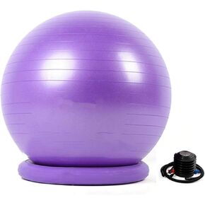 Yoga Ball Chair,Yoga Ball，Exercise Ball, Yoga Ball Chair Ergonomic Exercise Ball Stool with Base Stability Yoga Ball Chair for Adults Pregnancy Fat People Comfort Balance(Purple,75cm ( 29 1/2" )) in Kuwait