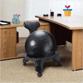 Yoga Ball Chair,Yoga Ball，Exercise Ball, Yoga Ball Chair Home Black Ball Chair for Adults Ergonomic Spine Alignment Yoga Ball Chair Stability Fitness Balls for Pregnancy in Kuwait
