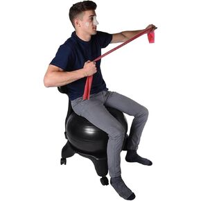 Yoga Ball Chair,Yoga Ball，Exercise Ball, Yoga Ball Chair Ergonomic Desk Ball Chair for Adults Exercise Ball Seat to Spine Alignment Extra Thick Yoga Office Chair with Wheels in Kuwait