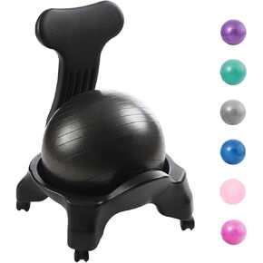 Yoga Ball Chair,Yoga Ball，Exercise Ball, Yoga Ball Chair Ergonomic Chair with Replaceable Balls Stability Yoga Ball Chair for Office Home Classroom Exercise Ball Seat(Pink) in Kuwait