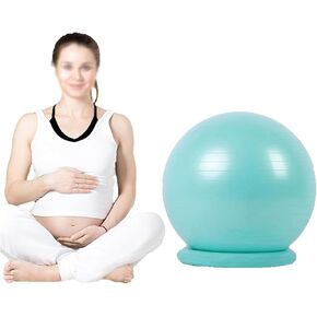 Yoga Ball Chair,Yoga Ball，Exercise Ball, Yoga Ball Chair Birthing Ball Chair for Pregnancy Yoga Ball Seat for Back Pain Relief Exercise Ball Chair with Base Balance Ball Chair(Green,Diameter 65cm ( 25 in Kuwait