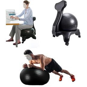 كرسي كرة اليوجا، كرة اليوجا، كرة التمرين، كرسي كرة اليوجا، كرسي مكتب مكتب مع كرة مضادة للانفجار، كرسي كرة التوازن للمنزل وصالة الألعاب الرياضية، مقعد كرة تمرين مريح لآلام الظهر in Kuwait