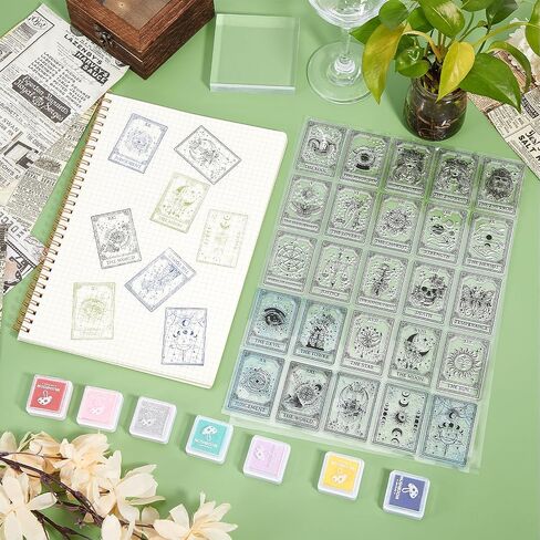 Globleland 12 Zodiac Women Signs Clear Stamps for Making Magic Tarot Card Silicone Clear Stamp Seals 11.69x8.27inch Stamps Form in Saudi Arabia