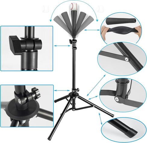 Batting Tee Baseball Tee,Softball Travel Portable Tee Tripod Stand Rubber Tee for Batting Training Practice with Carrying Bag in Saudi Arabia