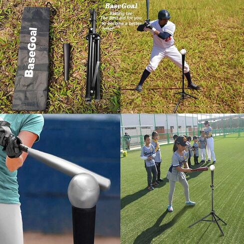 Batting Tee Baseball Tee,Softball Travel Portable Tee Tripod Stand Rubber Tee for Batting Training Practice with Carrying Bag in Saudi Arabia