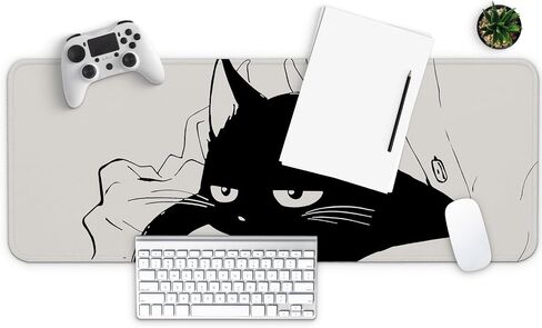 Large Gaming Mouse Pad, Full Keyboard Mat, Long Laptop Mousepad, Computer Mouse Mat for Home and Office, Anti-Slip Rubber Base, 31.5 x 11.8 Inches (Japan Street) in Saudi Arabia