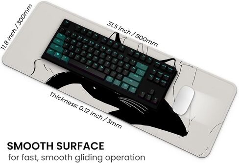 Large Gaming Mouse Pad, Full Keyboard Mat, Long Laptop Mousepad, Computer Mouse Mat for Home and Office, Anti-Slip Rubber Base, 31.5 x 11.8 Inches (Japan Street) in Saudi Arabia