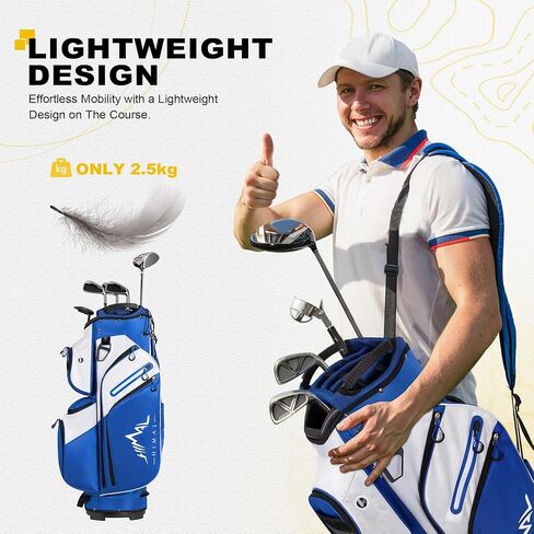 حقيبة عربة الجولف، قمة مقسمة منظمة لـ 15 طريقة مع مقابض وغطاء للمطر in Kuwait