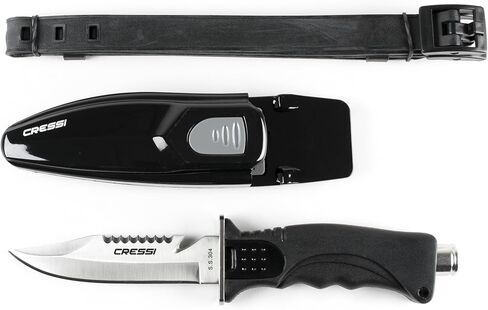 Cressi Skorpion, Tempered Stainless Steel Blade Knife ideal for Diving and Spearfishing - Pointed & Blunt Tip in Saudi Arabia