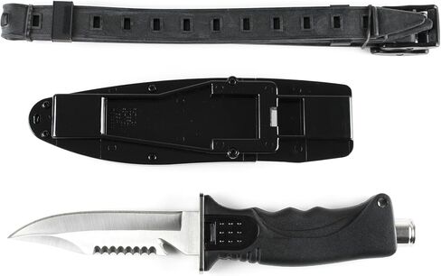 Cressi Skorpion, Tempered Stainless Steel Blade Knife ideal for Diving and Spearfishing - Pointed & Blunt Tip in Saudi Arabia