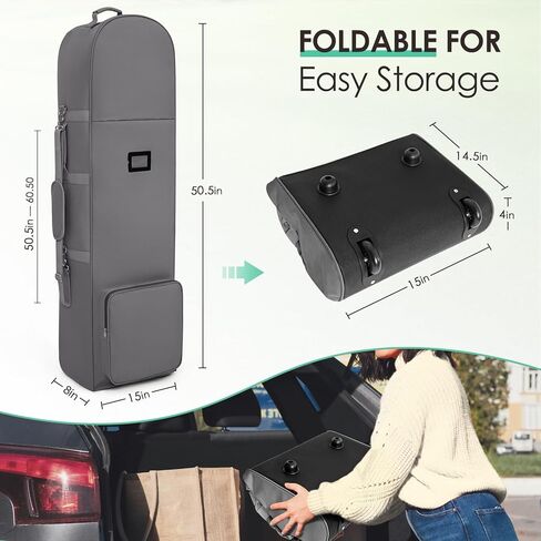 حقائب سفر للجولف لشركات الطيران مع قضيب دعم قابل للتعديل وأشرطة كتف قابلة للفصل، حافظة صلبة علوية ناعمة قابلة للطي لنادي الجولف in Kuwait