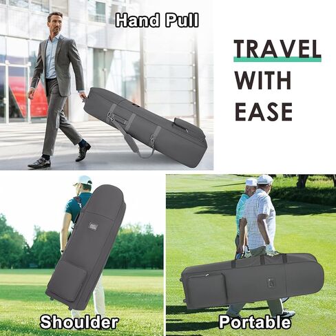 حقائب سفر للجولف لشركات الطيران مع قضيب دعم قابل للتعديل وأشرطة كتف قابلة للفصل، حافظة صلبة علوية ناعمة قابلة للطي لنادي الجولف in Kuwait