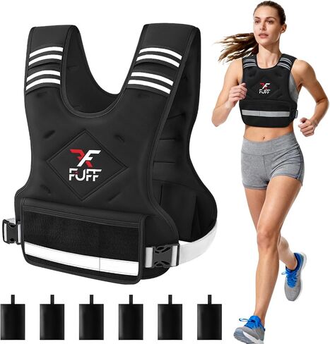 FUFF Weighted Vest Woman, 4-10/11-20/20-32 Lb Adjustable Weight Vest for Women Men, Female Strength Training Body Vest for Walking Exercise Running Workout in Saudi Arabia