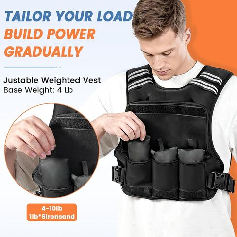 FUFF Weighted Vest Woman, 4-10/11-20/20-32 Lb Adjustable Weight Vest for Women Men, Female Strength Training Body Vest for Walking Exercise Running Workout in Saudi Arabia