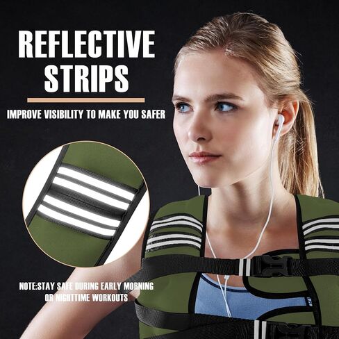 Weighted Vest Men or Women - 5/10/15/20/25/30lbs Weights with Reflective Stripe, Weighted Vest for Workout Equipment for Strength Training Running - Walking Weight Loss in Saudi Arabia